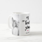 Valentines day retro I love you name photo Kaffeetasse (Vorderseite Links)