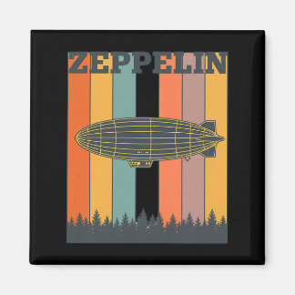 Valentine's Day Retro Zeppelin Vintage Airship 70s Magnet