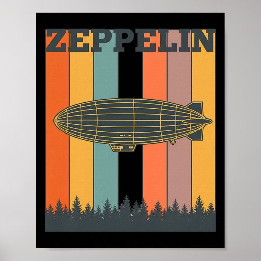 Valentine's Day Retro Zeppelin Vintage Airship 70s Poster (Vorne)