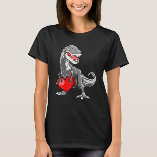 Valentines Day Rex Dinosaur I Steal Hearts T-Shirt (Vorderseite)