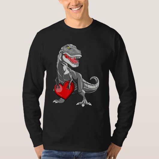 Valentines Day Rex Dinosaur I Steal Hearts T-Shirt (Vorderseite)