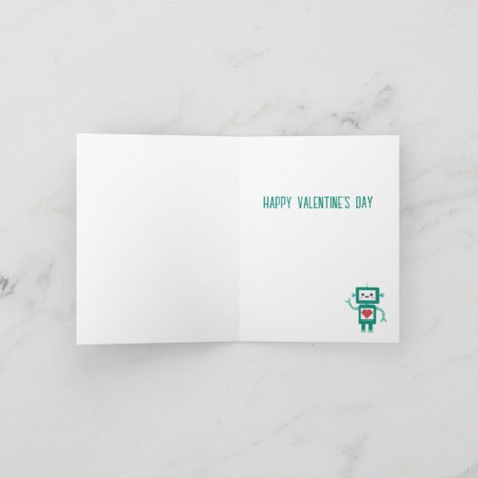 Valentine's Day Robot Heart Beeps for You Card Dankeskarte (Innenseite)