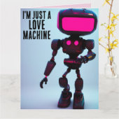 VALENTINE'S DAY ROBOT LIEBE MACHINE BIG CARD KARTE (Gelbe Blume)