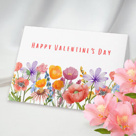 Valentine's Day Romantic Floral Pink Purple Flower Karte