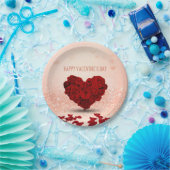 Valentine's Day Rose Heart Bouquet - Papierplatte Pappteller (Party)