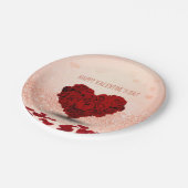 Valentine's Day Rose Heart Bouquet - Papierplatte Pappteller (Schrägansicht)