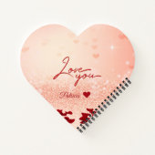 Valentine's Day Rose Heart Bouquet Spiral Notebook Notizbuch (Rückseite)