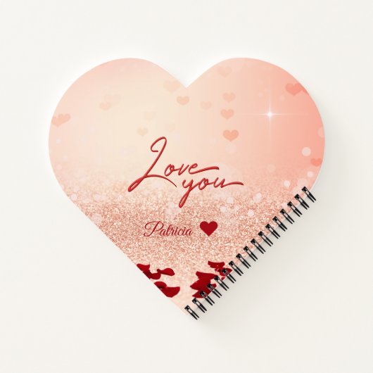 Valentine's Day Rose Heart Bouquet Spiral Notebook Notizbuch (Rückseite)