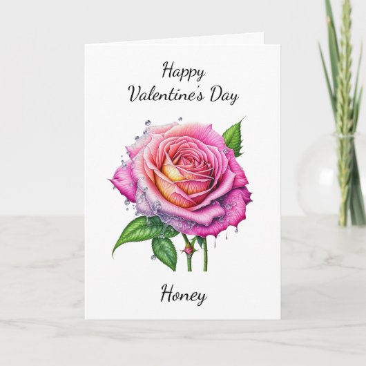 Valentine's Day | Rose Karte (Vorderseite)