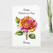 Valentine's Day | Rose Karte (Vorderseite)