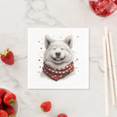 Valentines Day Samoyed Dog Serviette (Beispiel)