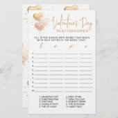 Valentine's day Scattergories bearbeitbares Spiel (Vorne/Hinten)