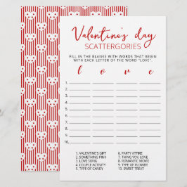 Valentine's day Scattergories bearbeitbares Spiel