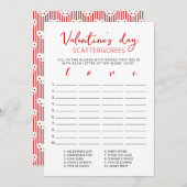Valentine's day Scattergories editable game Card Einladung (Vorne/Hinten)