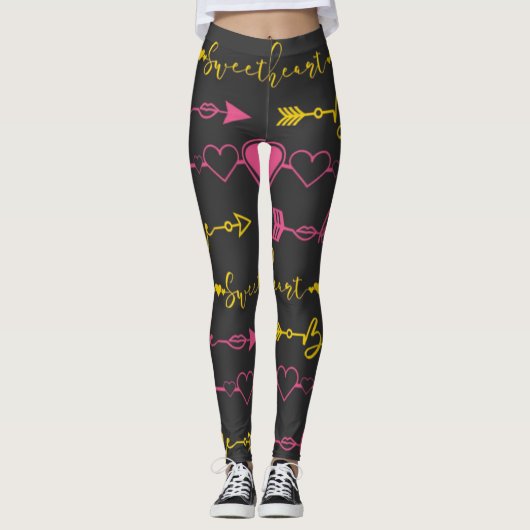 Valentine's Day Seamless Pattern Leggings (Vorderseite)