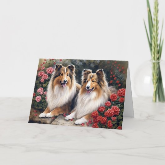 Valentine's Day Sheltie Karte (Vorderseite)