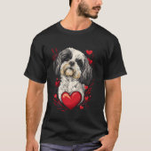 Valentine's Day Shih Tzu Dog Vector T-Shirt (Vorderseite)
