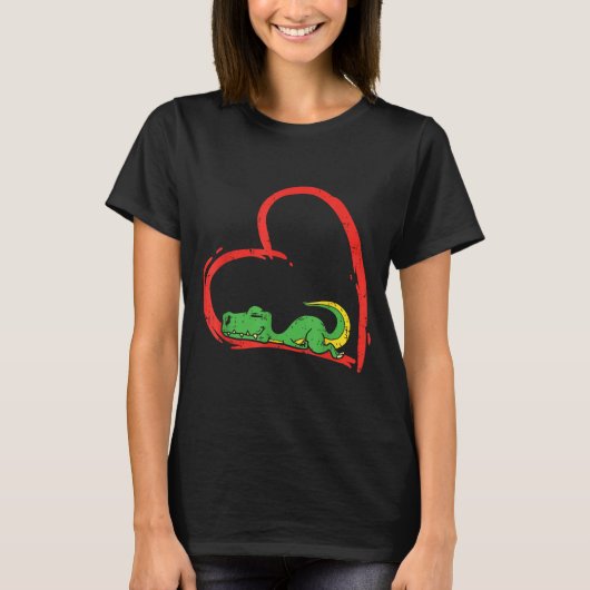 Valentines Day Shirt Funny Heart Trex Sleeng Dinos (Vorderseite)
