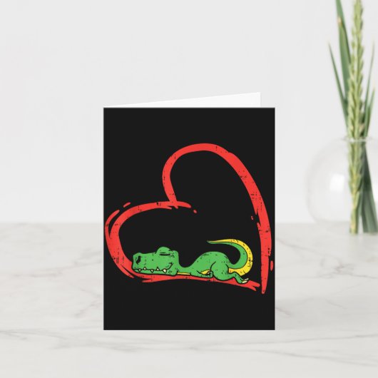 Valentines Day Shirt Funny Heart Trex Sleeng Dinos Karte (Vorderseite)