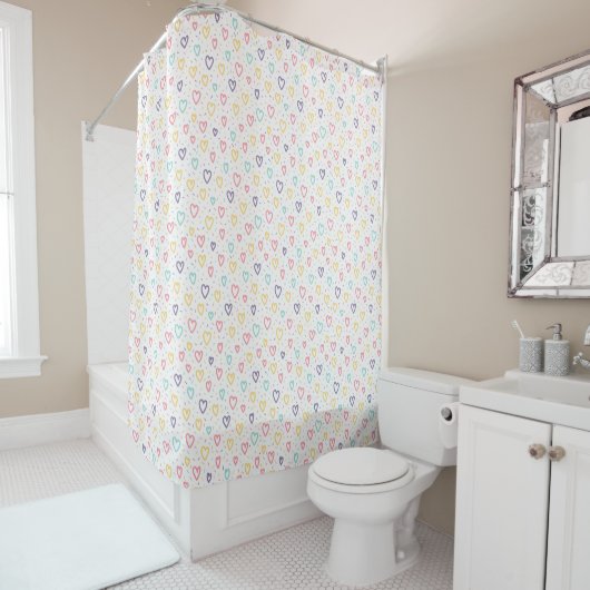 Valentine's Day Shower Curtain, Colorful Hearts Duschvorhang (Beispiel)