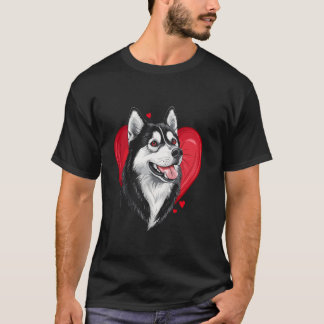 Valentine's Day Siberian Husky Vector T-Shirt