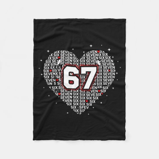 Valentines Day Six Seven 67 Meme 6 7 Heart Boys Gi Fleecedecke (Vorderseite)