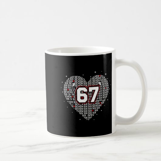 Valentines Day Six Seven 67 Meme 6 7 Heart Boys Gi Kaffeetasse (Rechts)