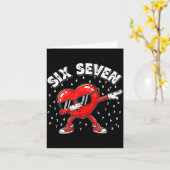 Valentines Day Six Seven 6 7 Meme Dab Heart Funny  Karte (Gelbe Blume)