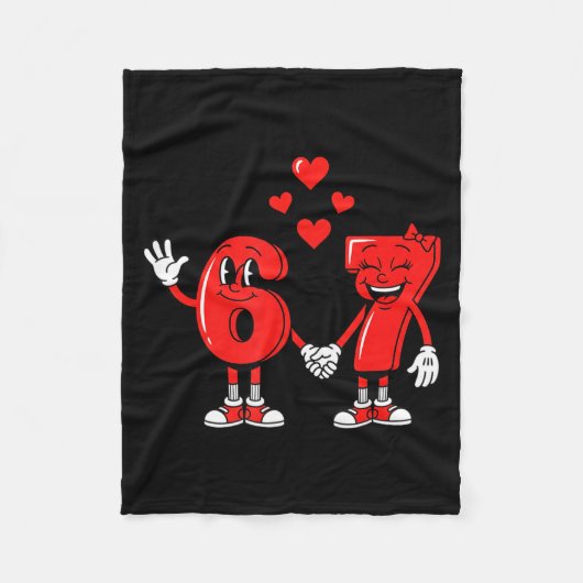 Valentine's Day Six Seven Hearts 6 7 Meme Gen Alph Fleecedecke (Vorderseite)