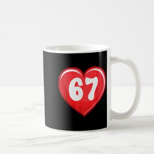 Valentine's Day Six Seven Hearts 6 7 Meme Gen Alph Kaffeetasse (Rechts)