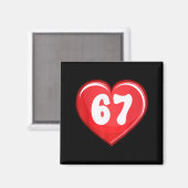 Valentine's Day Six Seven Hearts 6 7 Meme Gen Alph Magnet (Vorderseite/Rückseite)