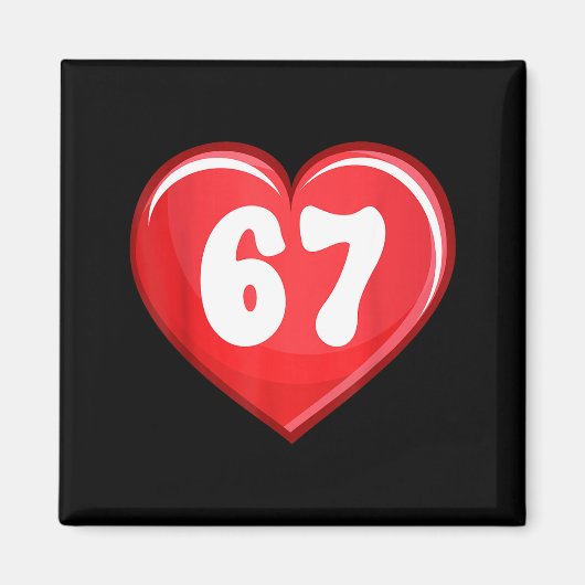 Valentine's Day Six Seven Hearts 6 7 Meme Gen Alph Magnet (Vorne)