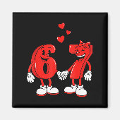 Valentine's Day Six Seven Hearts 6 7 Meme Gen Alph Magnet (Vorne)