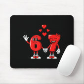 Valentine's Day Six Seven Hearts 6 7 Meme Gen Alph Mousepad (Mit Mouse)