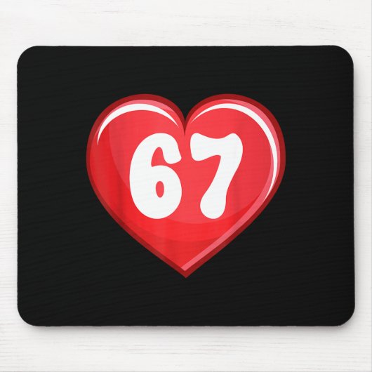 Valentine's Day Six Seven Hearts 6 7 Meme Gen Alph Mousepad (Vorne)