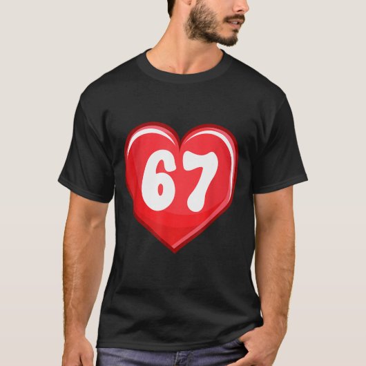 Valentine's Day Six Seven Hearts 6 7 Meme Gen Alph T-Shirt (Vorderseite)