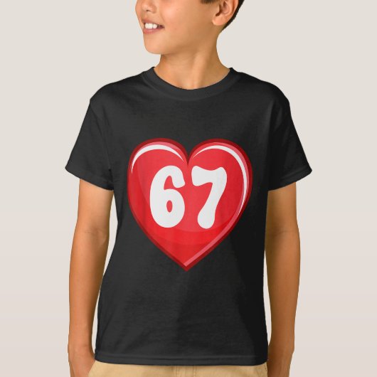 Valentine's Day Six Seven Hearts 6 7 Meme Gen Alph T-Shirt (Vorderseite)
