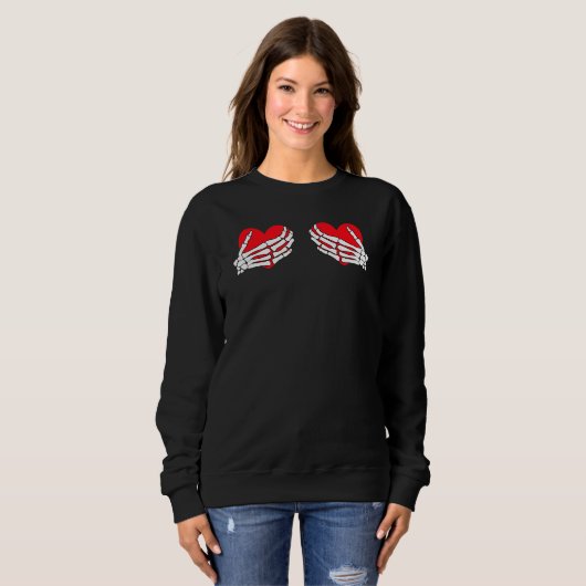 Valentine's Day Skeleton Hands Sweatshirt (Vorne ganz)