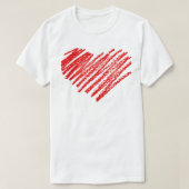 Valentine's Day Sketch Herz Geschenkdesign für Män T-Shirt (Design vorne)