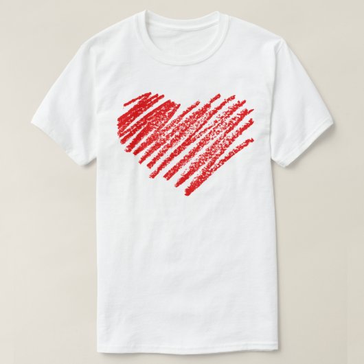 Valentine's Day Sketch Herz Geschenkdesign für Män T-Shirt (Design vorne)