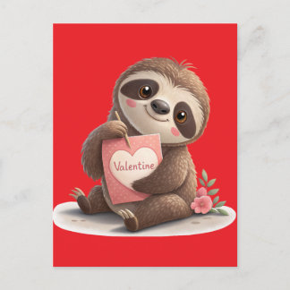 Valentine's Day Sloth Feiertagspostkarte