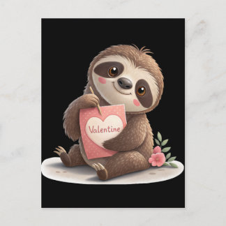 Valentine's Day Sloth Feiertagspostkarte