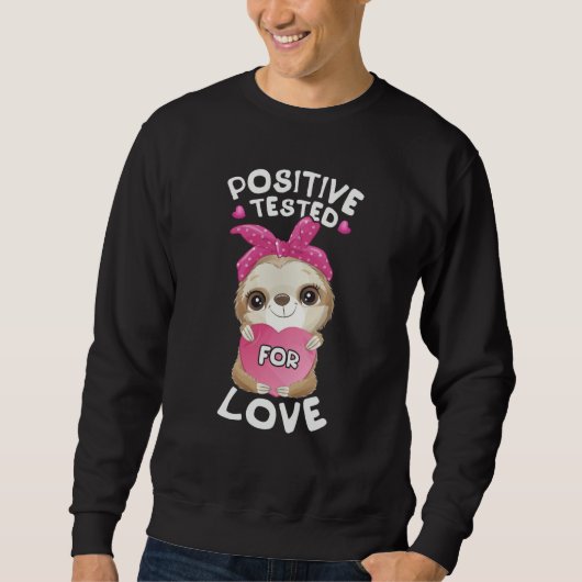 Valentine's day sloth with pink heart for her sweatshirt (Vorderseite)