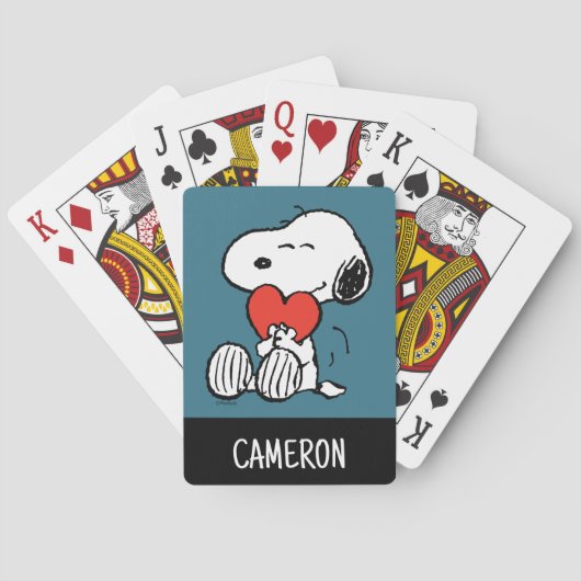 Valentine's Day | Snoopy Heart Hug Spielkarten (Rückseite)