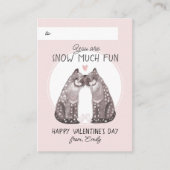 Valentine's Day Snow Leopards Klassenzimmer-Karten Telefonnummerkarte (Vorderseite)