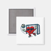 Valentines Day Soccer Goalkeeper Funny Heart Boys Magnet (Vorderseite/Rückseite)
