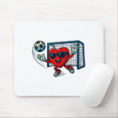 Valentines Day Soccer Goalkeeper Funny Heart Boys Mousepad (Mit Mouse)