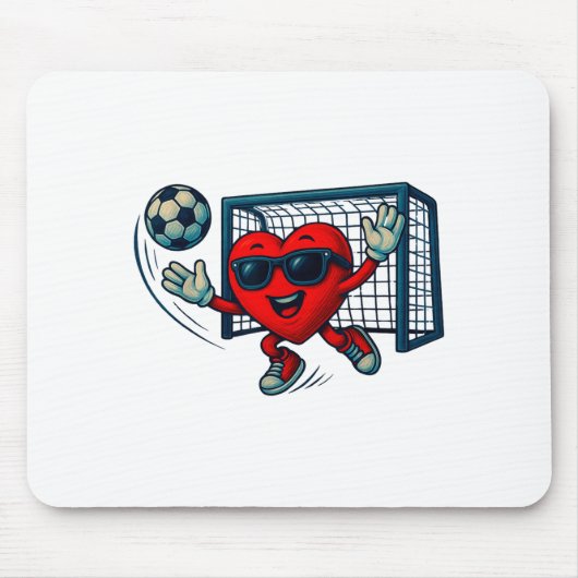 Valentines Day Soccer Goalkeeper Funny Heart Boys  Mousepad (Vorne)