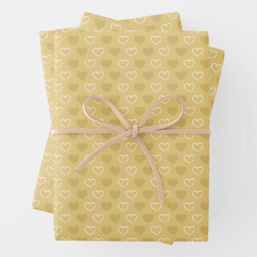 Valentine's Day Soft Gold White Hearts Baby Shower Geschenkpapier Set (Beispiel)