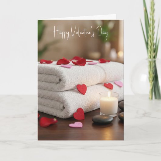Valentine's Day Spa with Hearts Karte (Vorderseite)